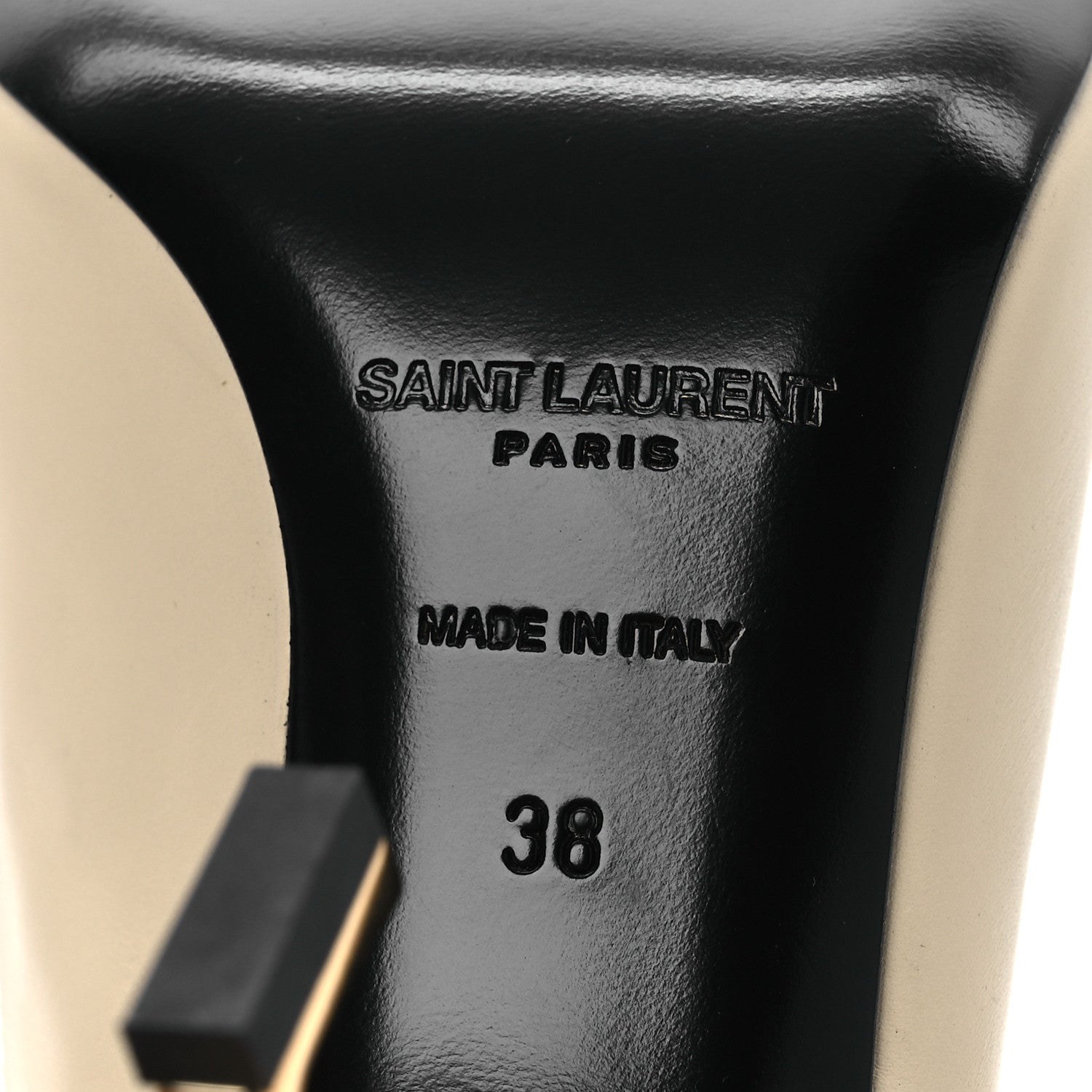 Saint Laurent Calfskin Opyum 85 Slingback Pumps 38 Real Beige 8 of 12