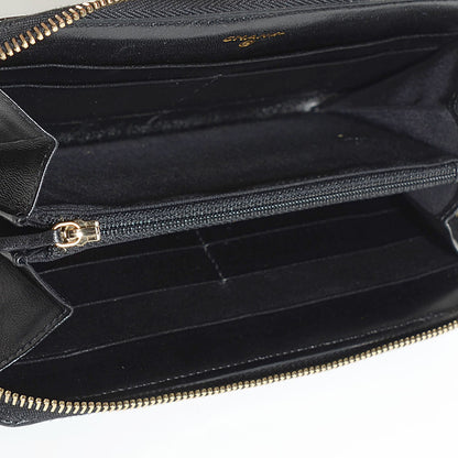 Chanel Glazed Calfskin Quilted Reissue Zip Around Wallet Black 5 of 8