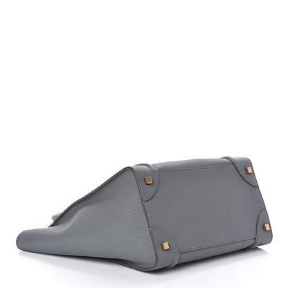 Celine Drummed Calfskin Mini Luggage Kohl 4 of 9