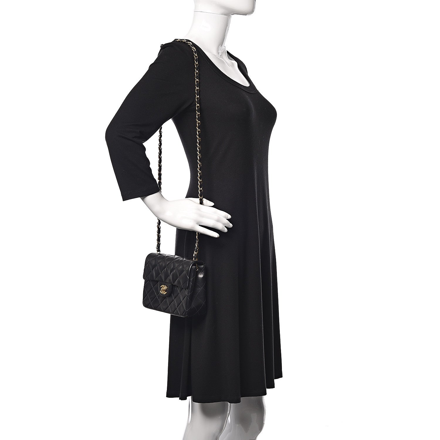 Chanel Lambskin Quilted Mini Square Flap Black 2 of 10