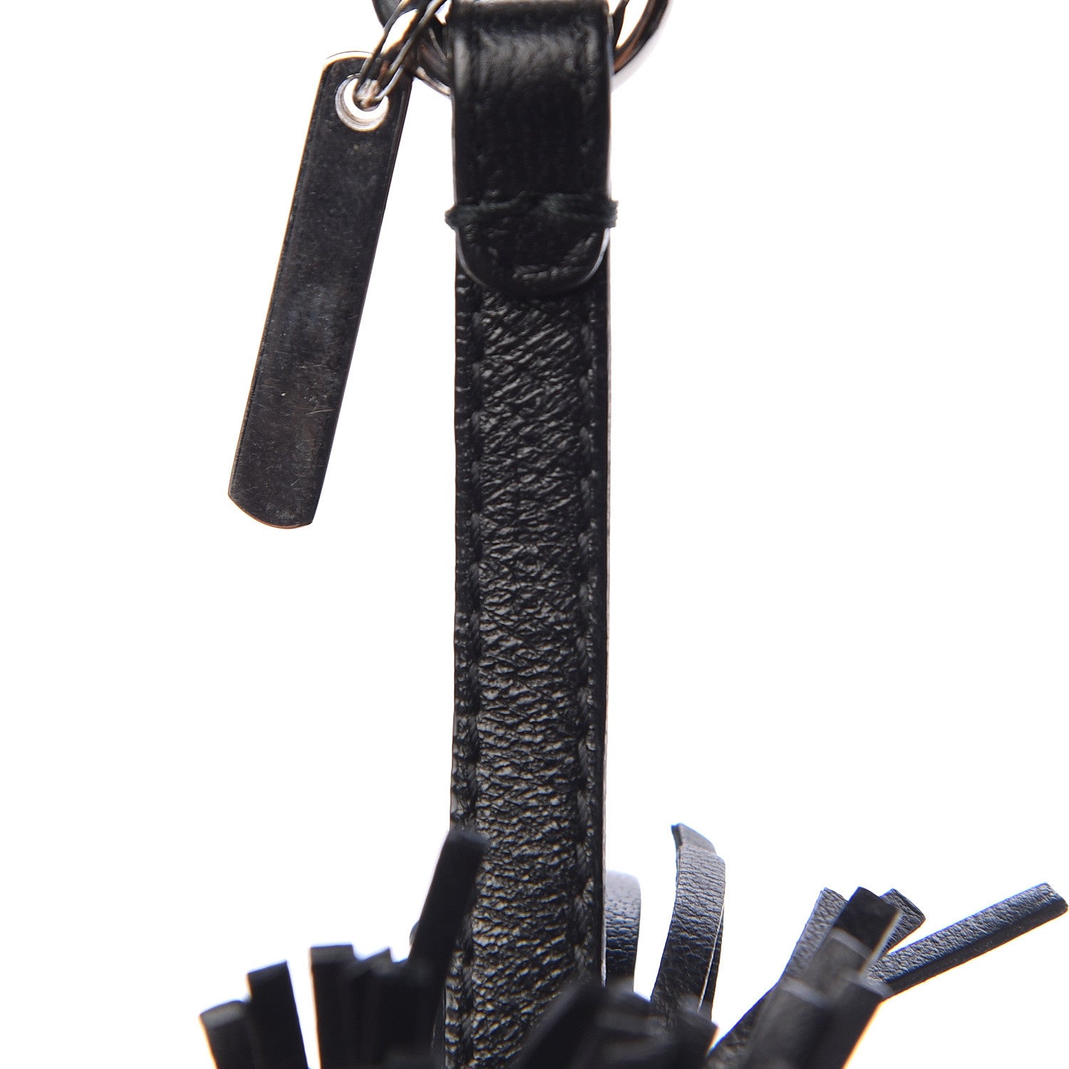 Fendi Fox Fur Shiny Nappa Super Karlito Pom Pom Bag Charm Malachite Multicolor Black 3 of 4
