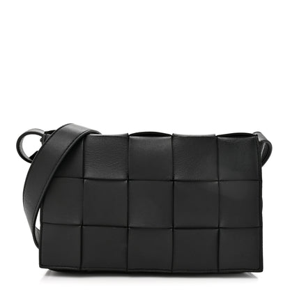 Bottega Veneta Lambskin Maxi Intrecciato Cassette Crossbody Bag Black 1 of 19