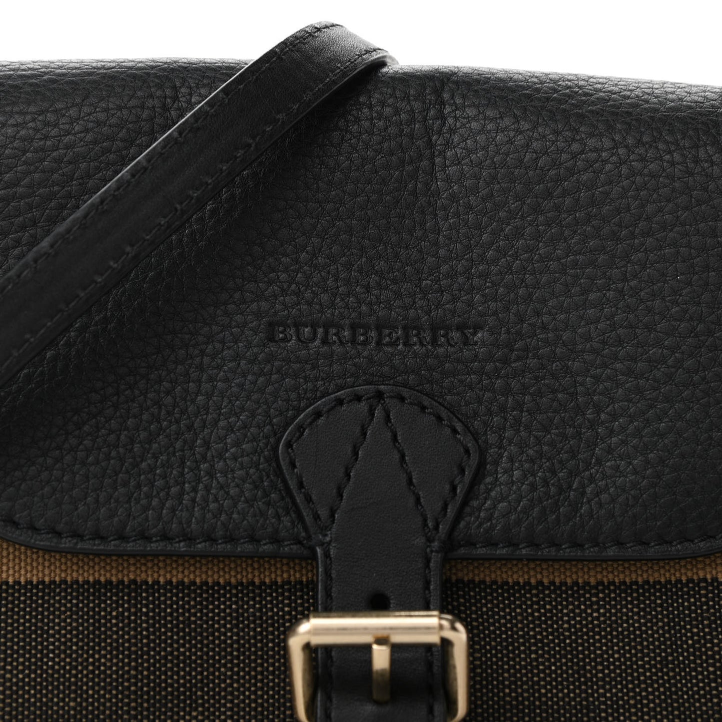 Mega Check Grainy Calfskin Small Gowan Messenger Bag Black