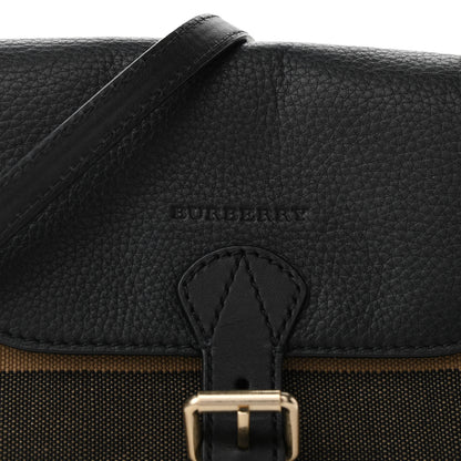 Burberry Mega Check Grainy Calfskin Small Gowan Messenger Bag Black 7 of 9