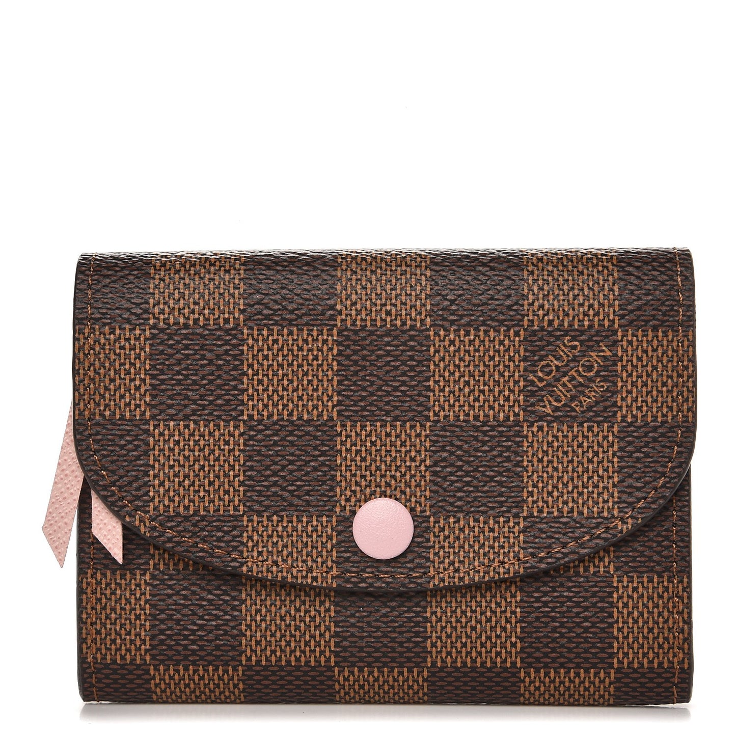Damier Ebene Rosalie Coin Purse Rose Ballerine