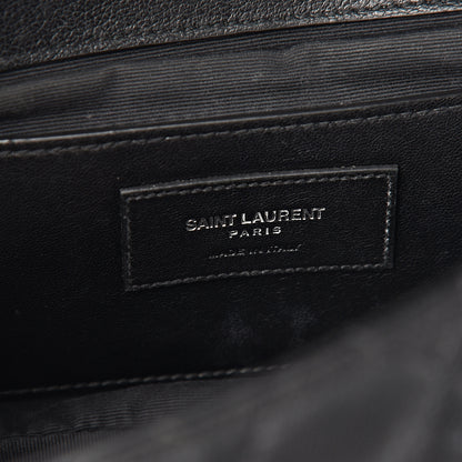 Saint Laurent Sheepskin Tri-Quilt Monogram Medium College Bag Black 5 of 10