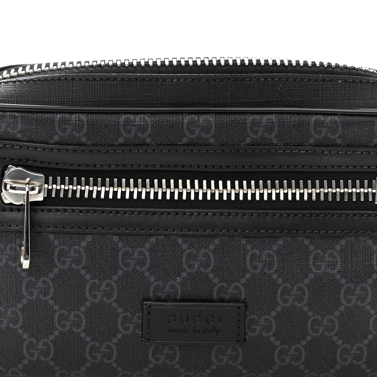 Soft GG Supreme Monogram Web Belt Bag Black Grey