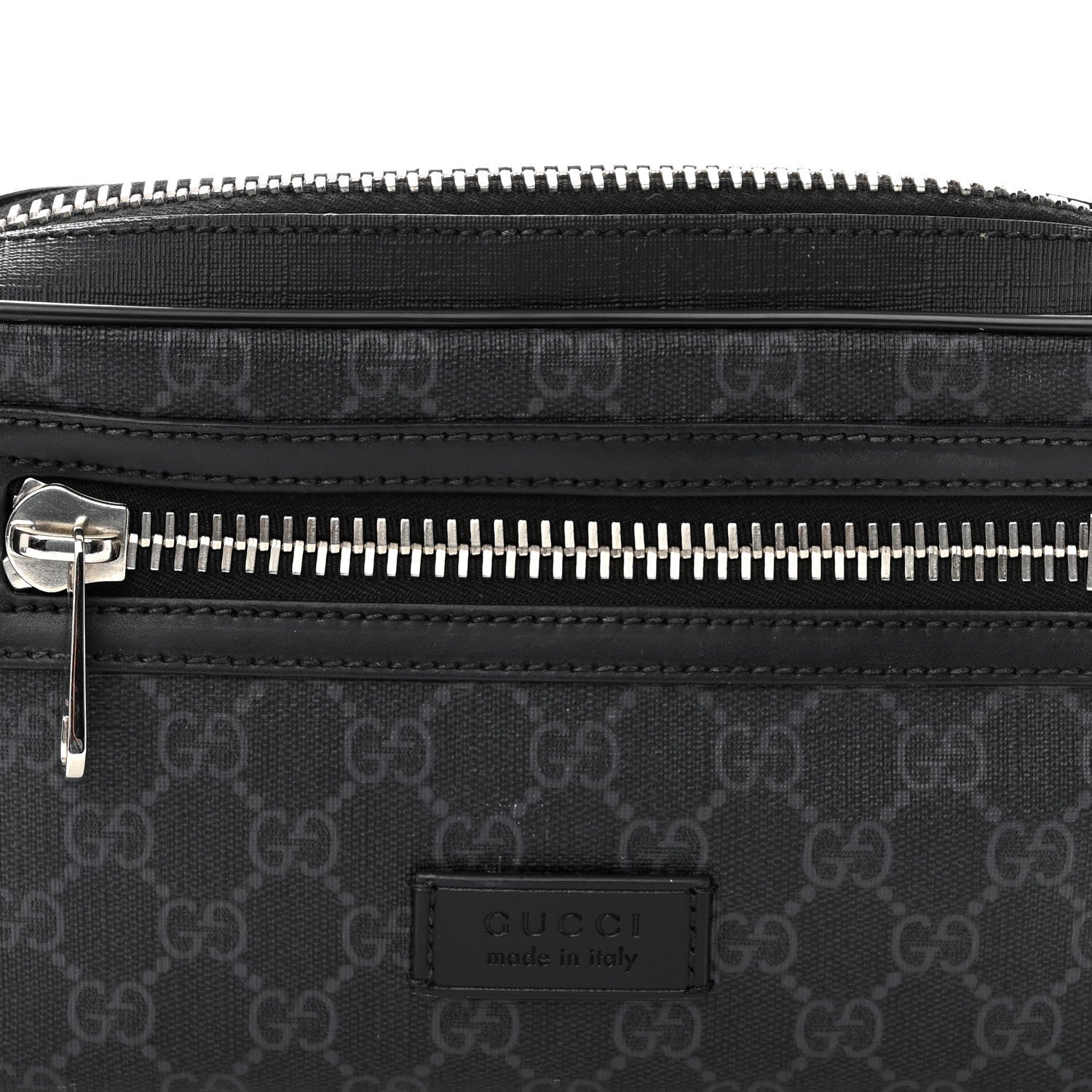 Gucci Soft GG Supreme Monogram Web Belt Bag Black Grey 8 of 12