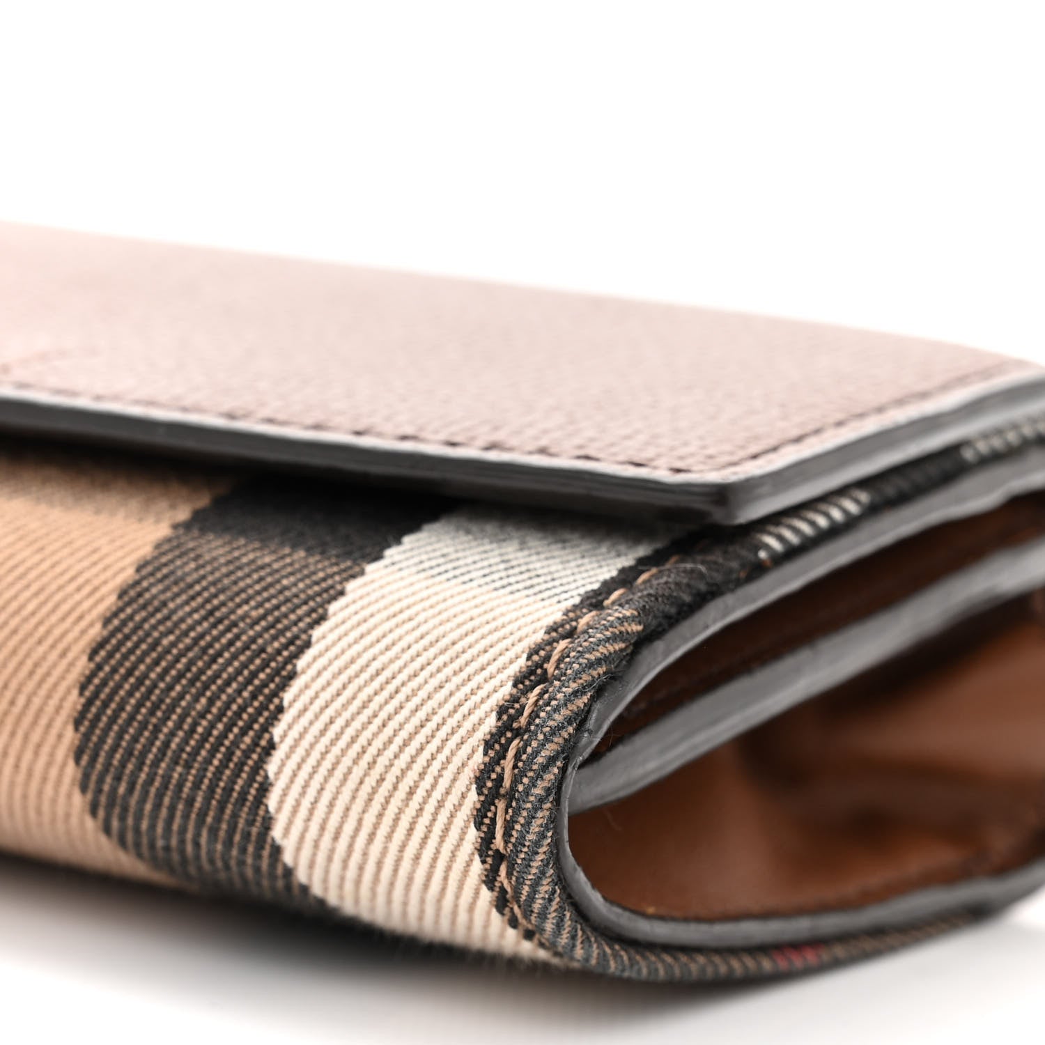 Burberry Derby Calfskin House Check Henley Wallet On Chain Tan 9 of 12