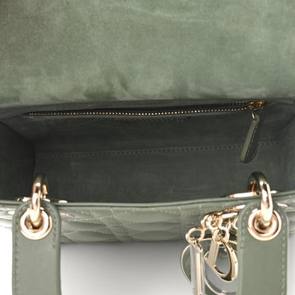 Christian Dior Lambskin Cannage Small My ABCDior Lady Dior Cedar Green 5 of 9