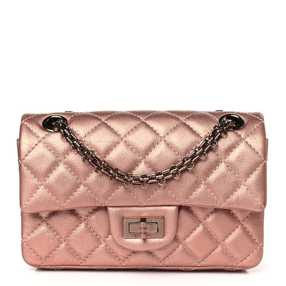 Chanel Metallic Grained Calfskin Quilted 2.55 Reissue Mini Flap Copper Pink 1 of 9