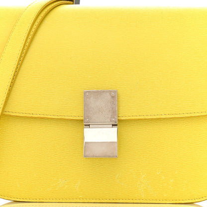 Celine Liege Calfskin Medium Classic Box Flap Bag Fluo Yellow 8 of 13