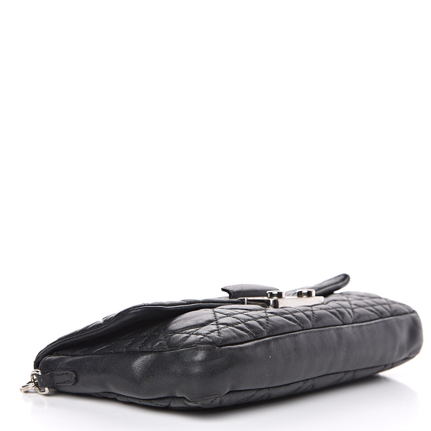 Lambskin Cannage New Lock Pouch Black