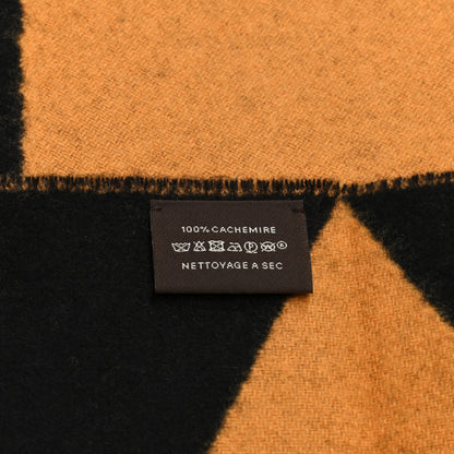 Hermes Cashmere Casaque Zig Zag Muffler Black Ocre Dore 4 of 5