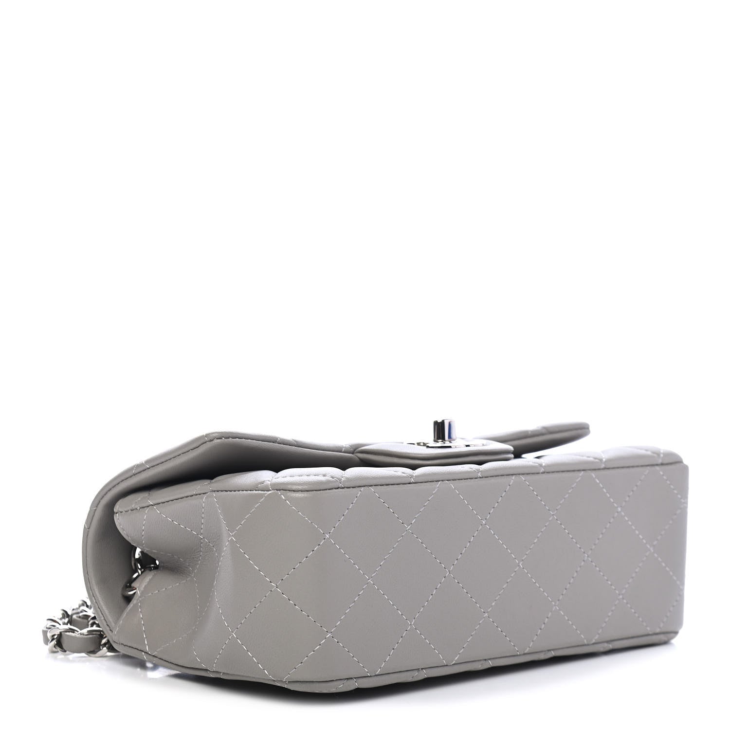 Chanel Lambskin Quilted Mini Rectangular Flap Grey 4 of 9