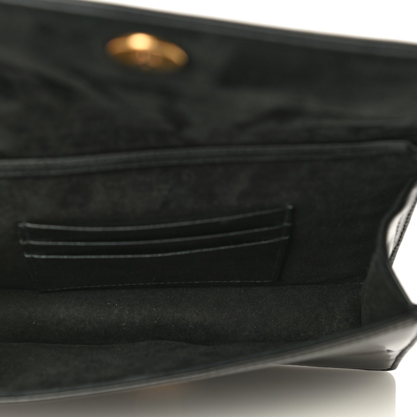 Patent Studded Diorama Flap Bag Black