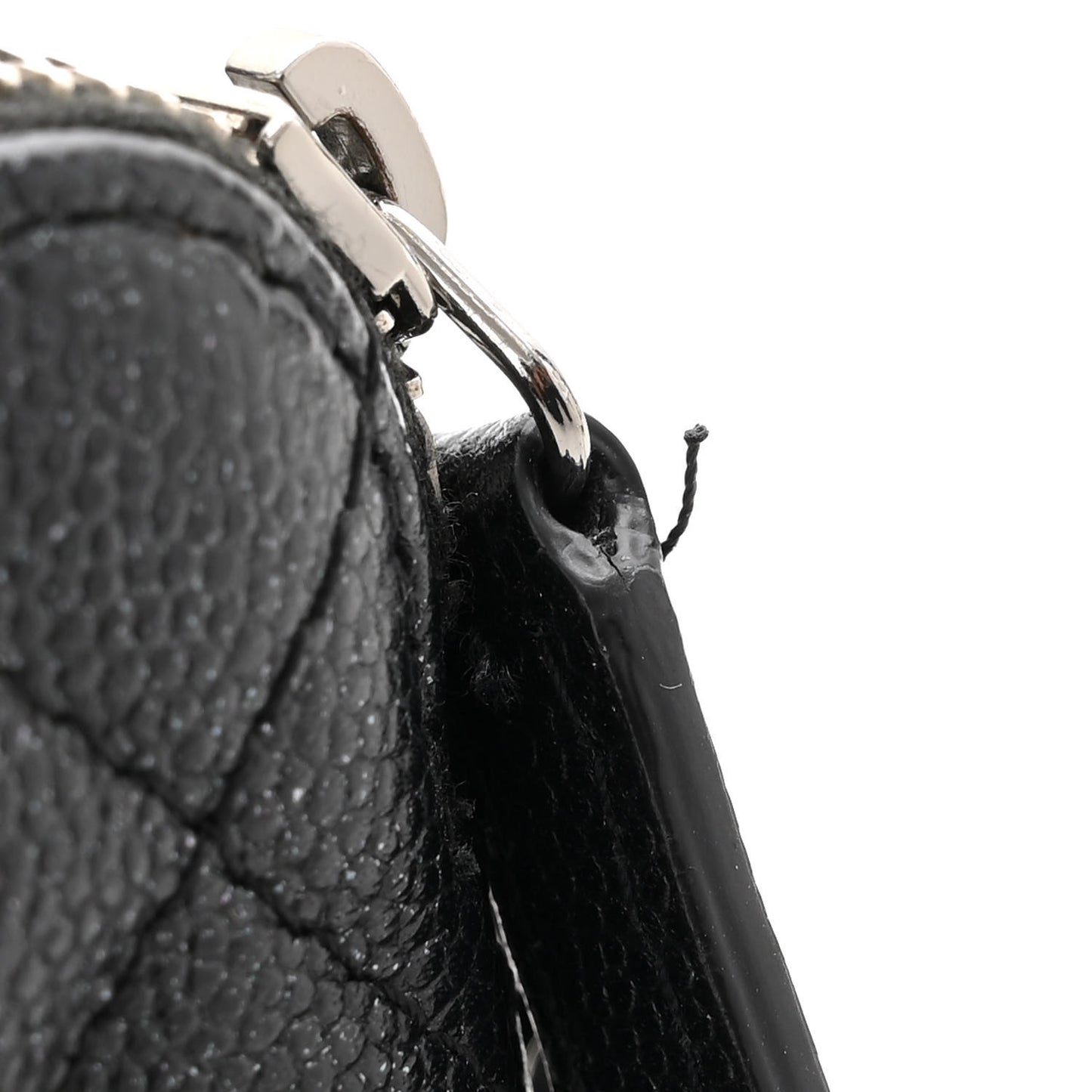 Iridescent Caviar Quilted Small Clutch With Chain Black