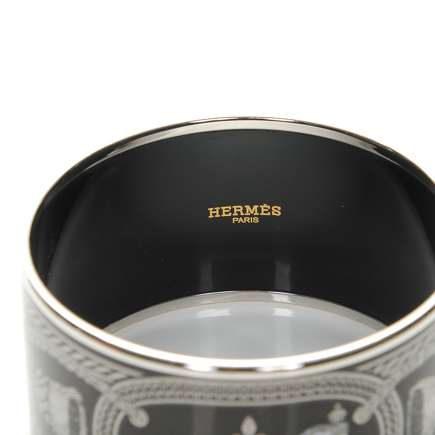 Enamel Printed Grand Apparat Extra Wide Bracelet 62 Black