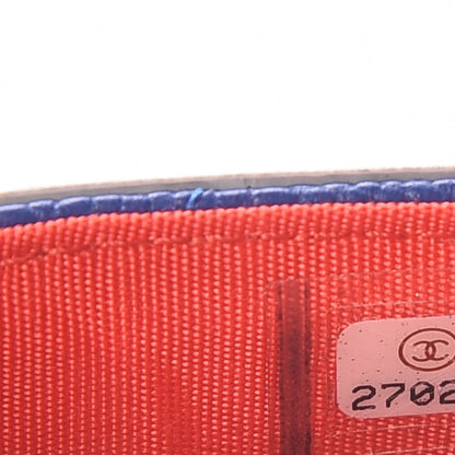 Chanel Caviar Quilted Filigree Card Holder Blue White Red 8 of 9