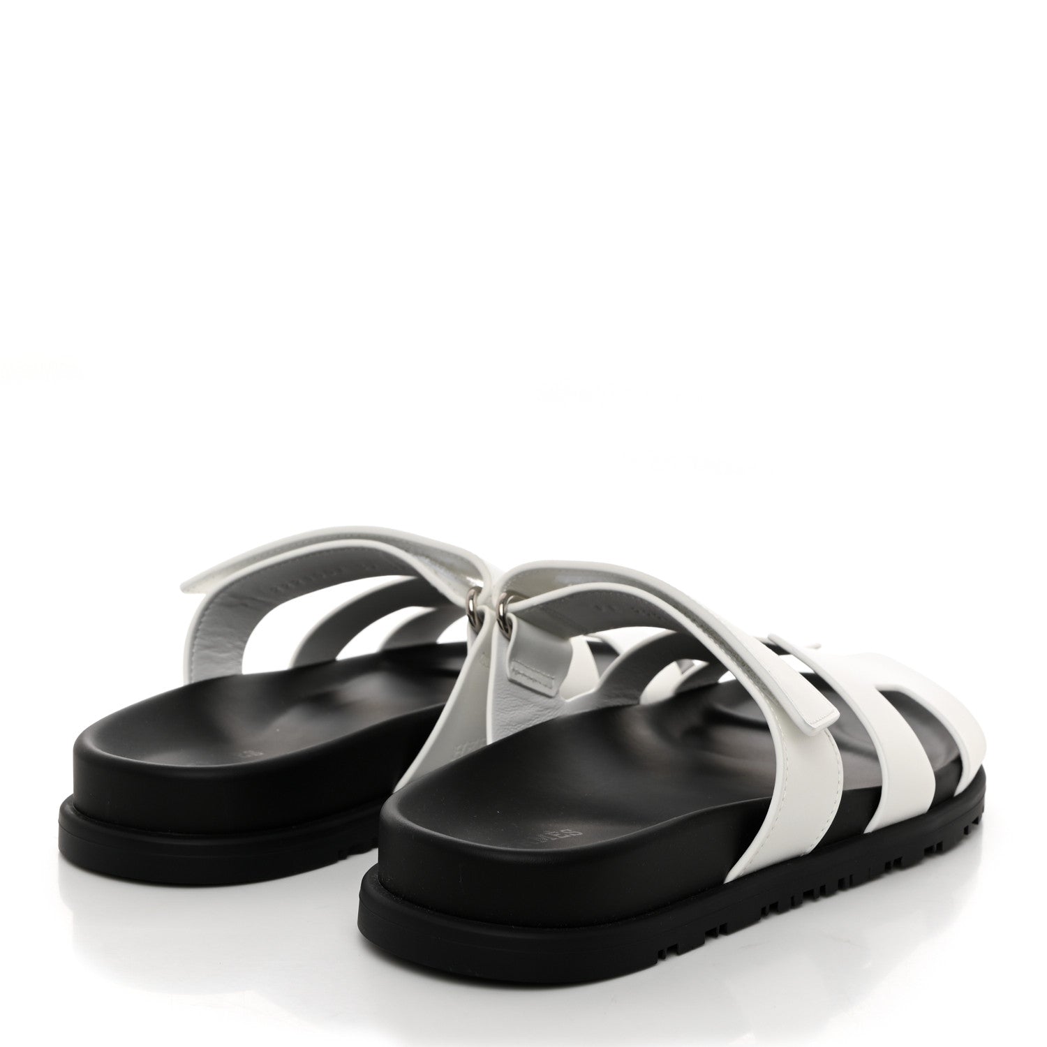 Hermes Calfskin Womens Chypre Sandals 37 White 4 of 9