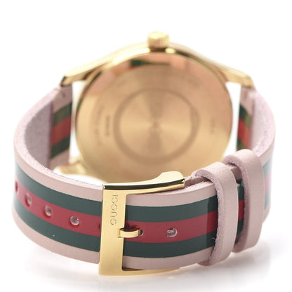 Gucci Stainless Steel Calfskin 38mm G-Timeless Stripe Web Quartz Watch Pink 4 of 6