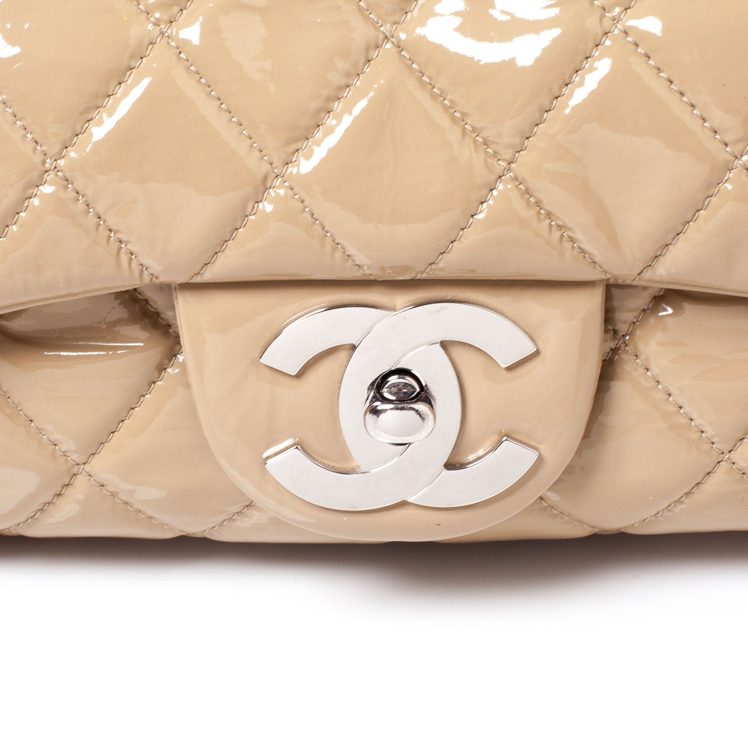 Chanel Patent Day Glo Flap Bag Beige 7 of 11