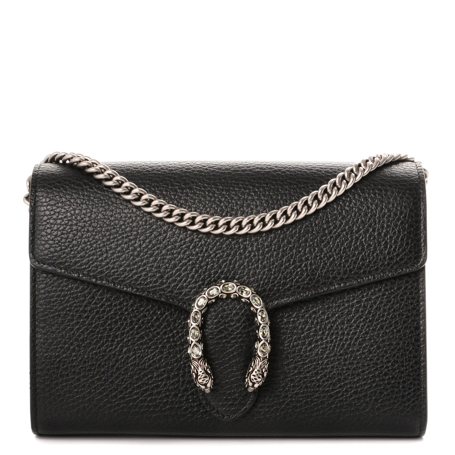 Calfskin Mini Dionysus Chain Wallet Black