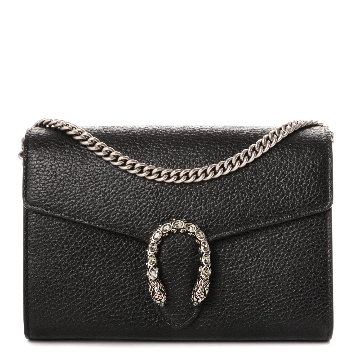 Gucci Calfskin Mini Dionysus Chain Wallet Black 1 of 8