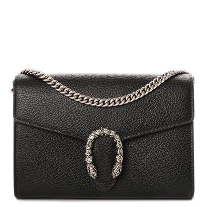 Gucci Calfskin Mini Dionysus Chain Wallet Black 1 of 8