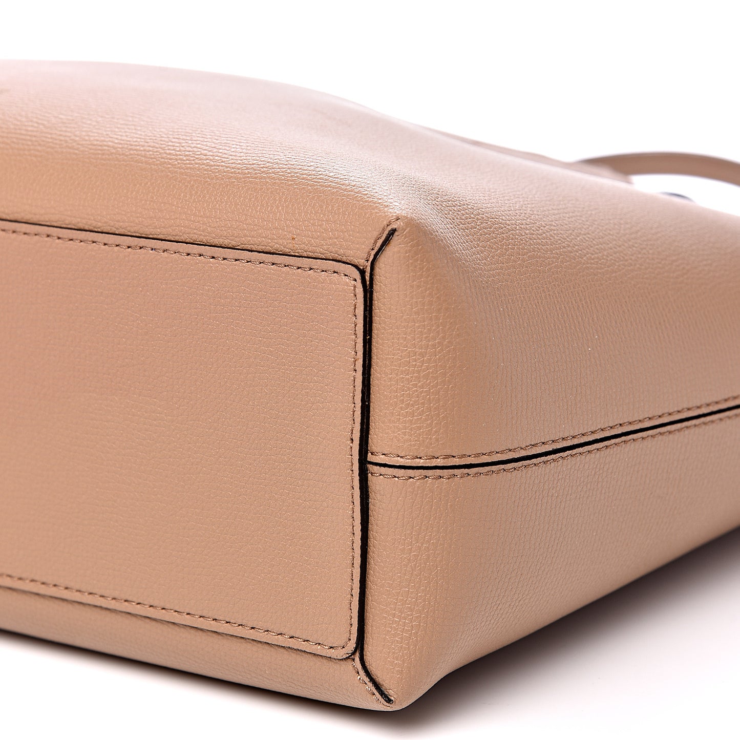 Grainy Calfskin Haymarket Check Medium Reversible Tote Mid Camel