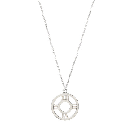 Tiffany Sterling Silver Medium Atlas Open Pendant Necklace 1 of 5