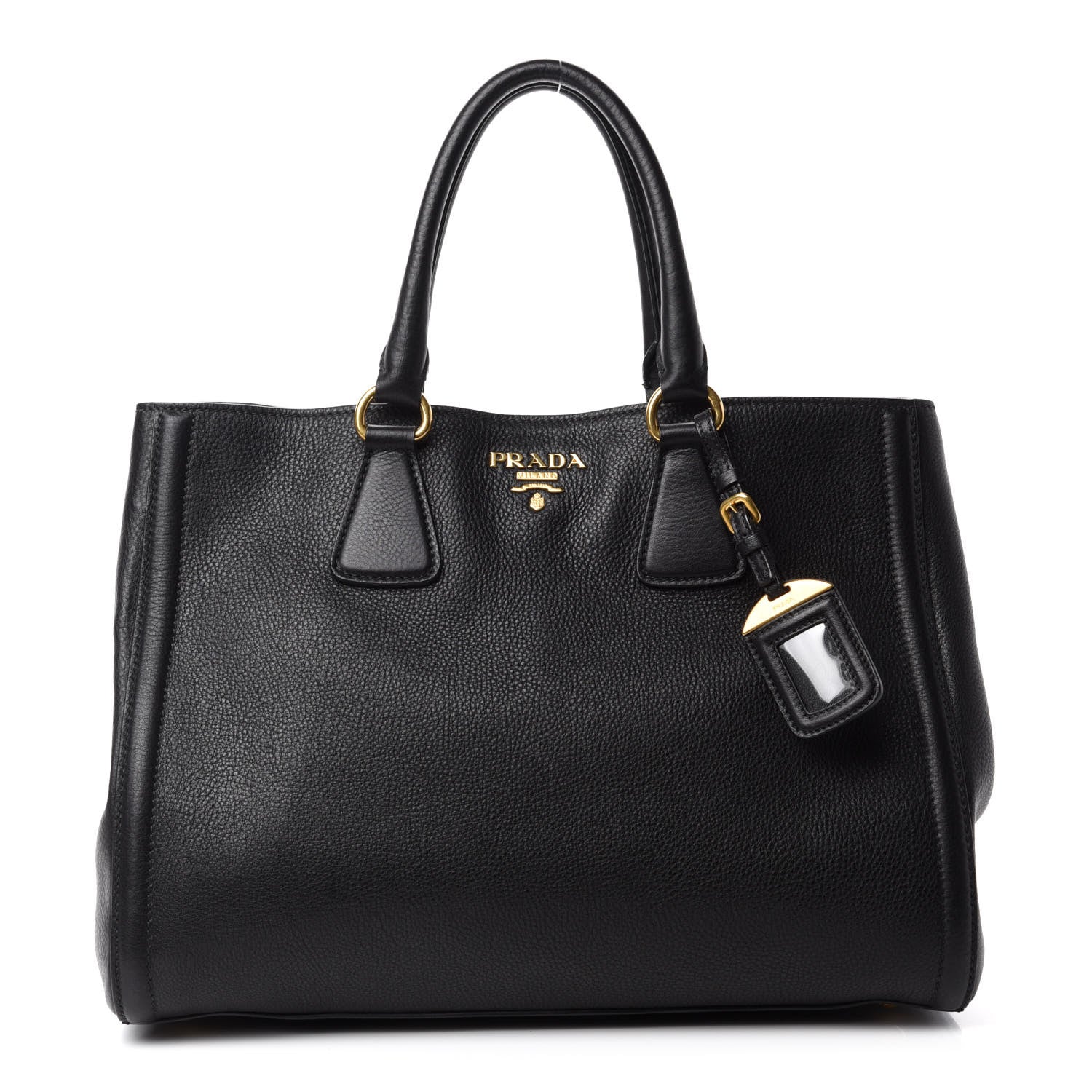 Prada Vitello Daino Large Tote Black 1 of 11