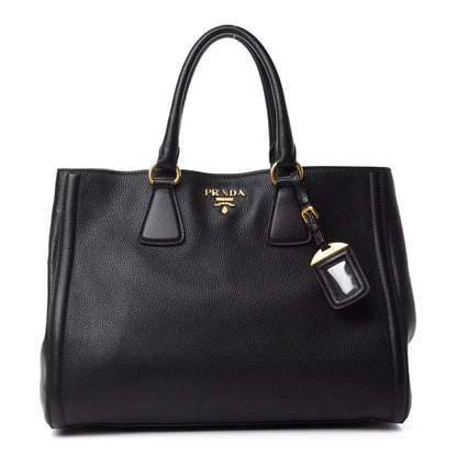 Prada Vitello Daino Large Tote Black 1 of 11