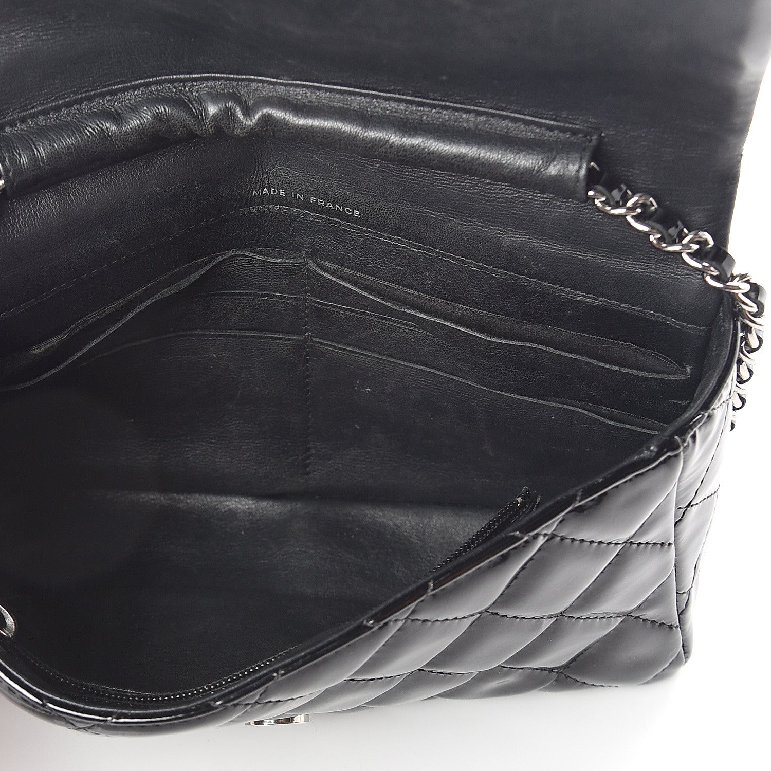 Chanel Patent Quilted Brilliant Wallet On Chain WOC Black 7 of 10