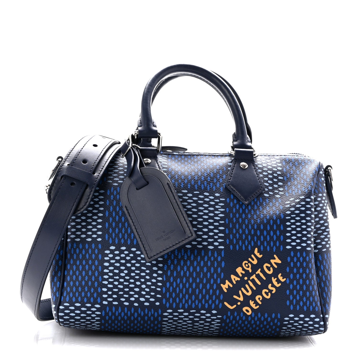Louis Vuitton Damier Heritage Speedy Bandouliere 25 Blue 1 of 10