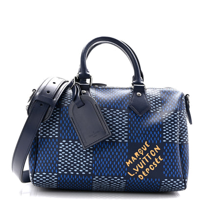 Louis Vuitton Damier Heritage Speedy Bandouliere 25 Blue 1 of 10