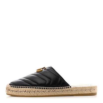 Gucci Nappa Matelasse GG Marmont Espadrille Slippers 38 Black 1 of 9