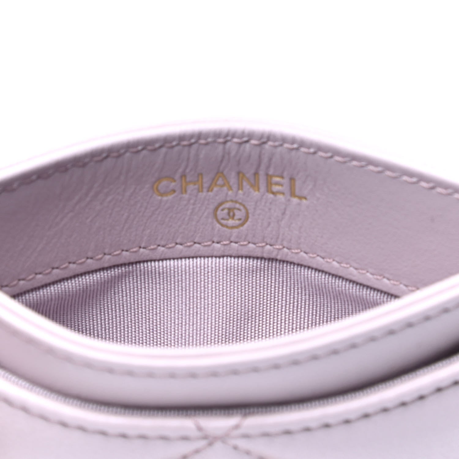 Chanel Lambskin Quilted Chanel 19 Card Holder Light Purple 4 of 5