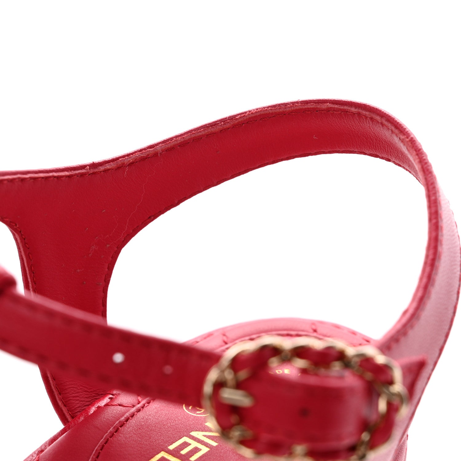Chanel Lambskin Chain CC Logo Thong Sandals 39 Pink 9 of 12