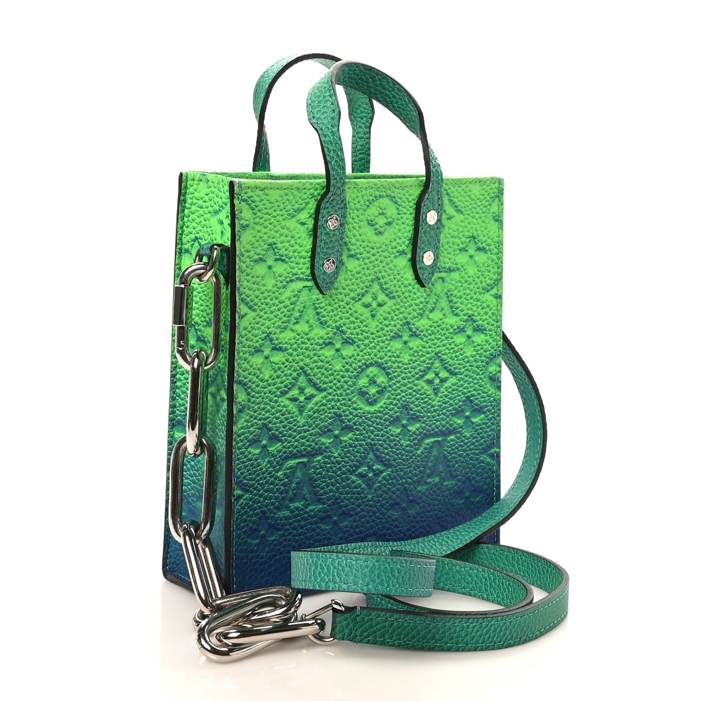 Taurillon Illusion Sac Plat XS Bleu Vert