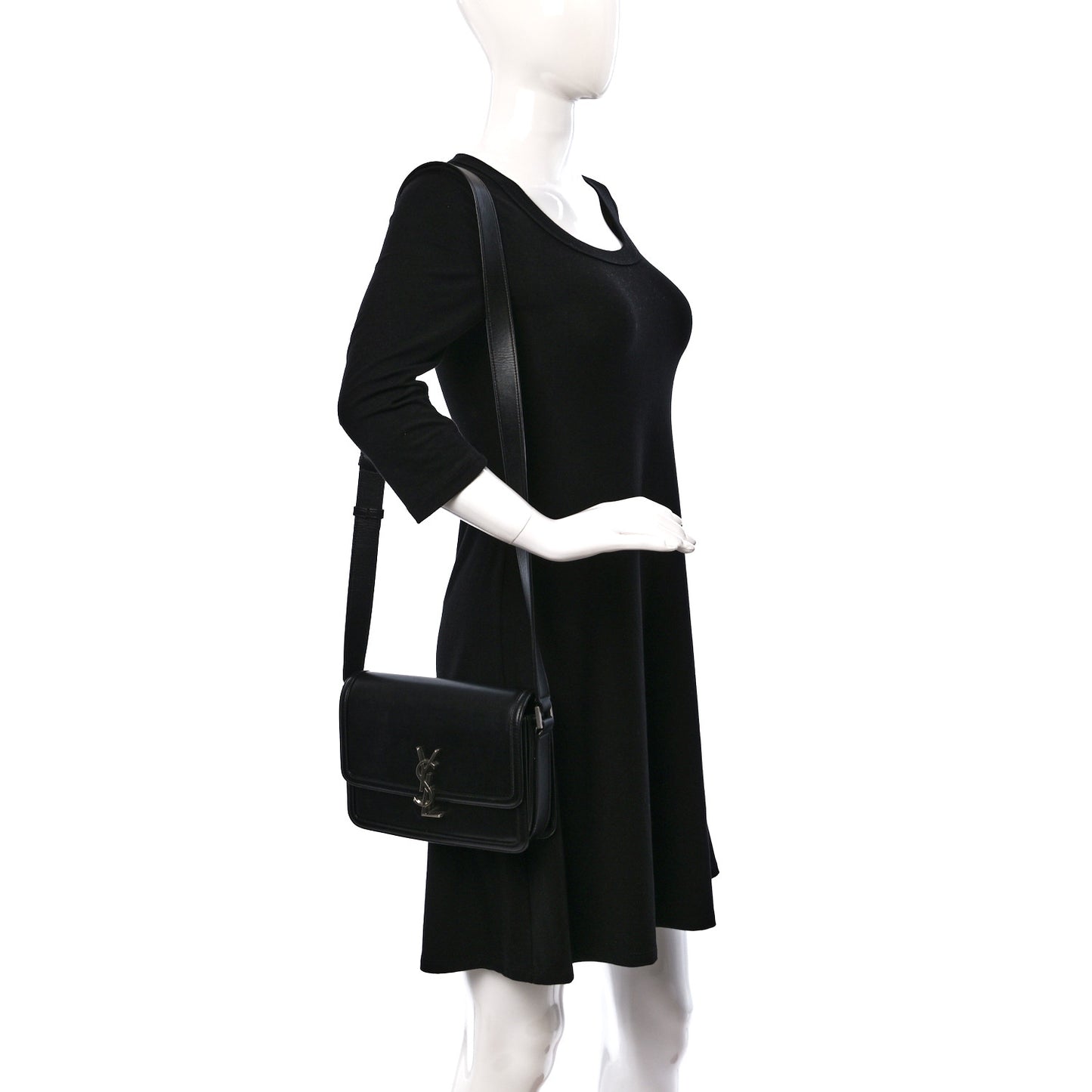 Box Calfskin Monogram Medium Solferino Satchel Black
