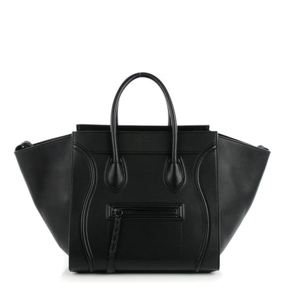 Celine Supple Calfskin Medium Phantom Luggage Black 1 of 7