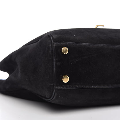 Saint Laurent Suede Monogram Cassandre Shopper Black 6 of 11