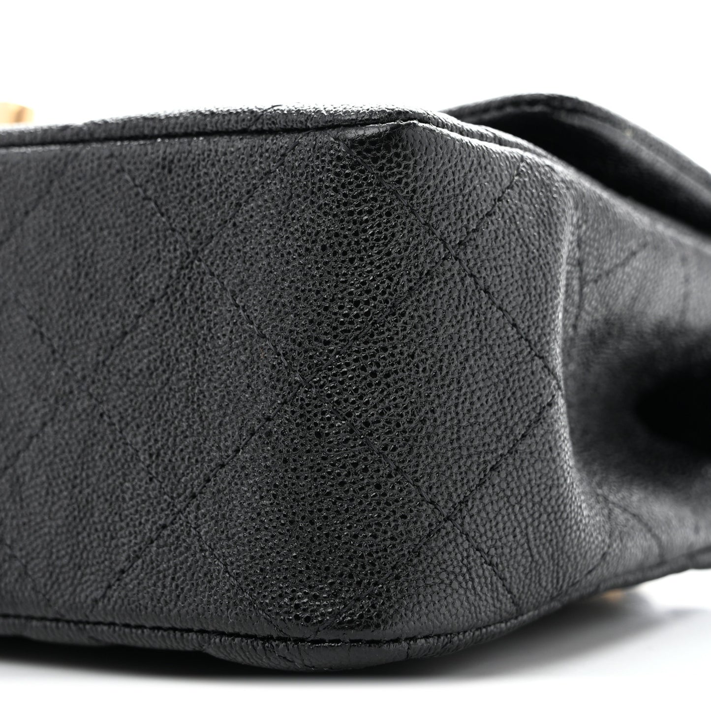 Caviar Quilted Mini Top Handle Rectangular Flap Black
