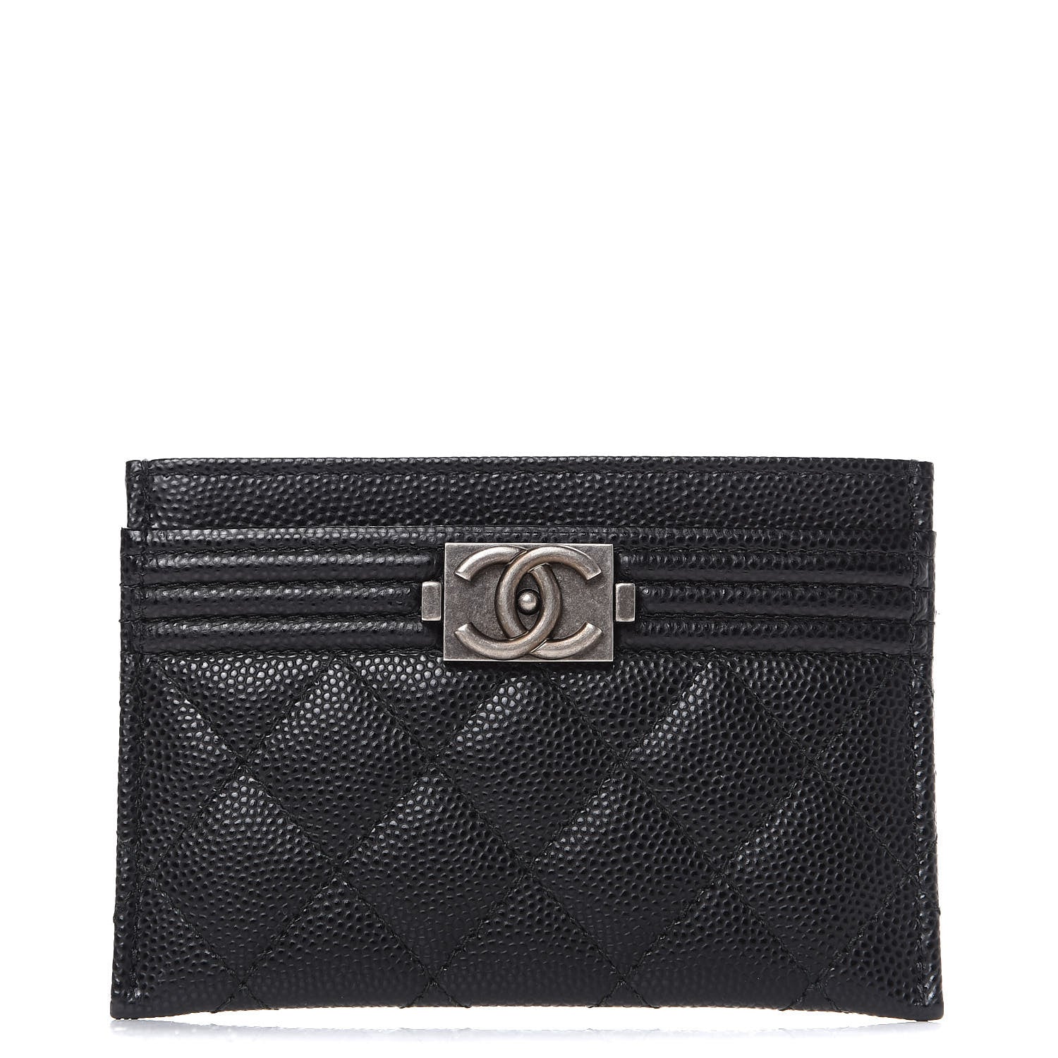 Chanel Caviar Quilted Boy Card Holder Black 1 of 10