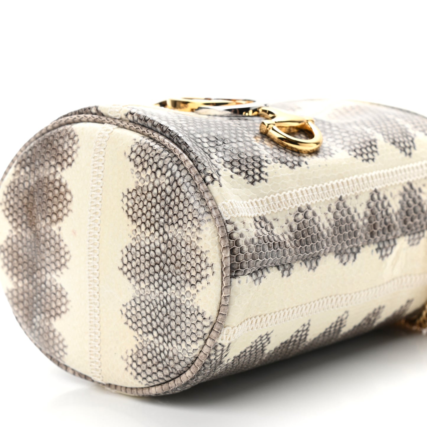 Snakeskin Mini Zumi Bucket Bag Grey