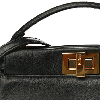Fendi Nappa Mini Peekaboo Iconic Satchel Black 18 of 26