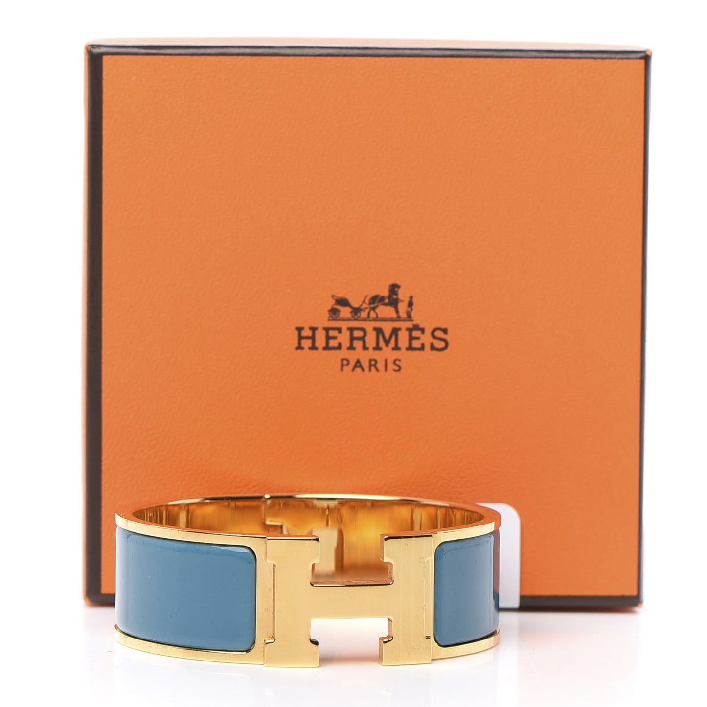 Enamel Wide Clic Clac H Bracelet PM Bleu Indien