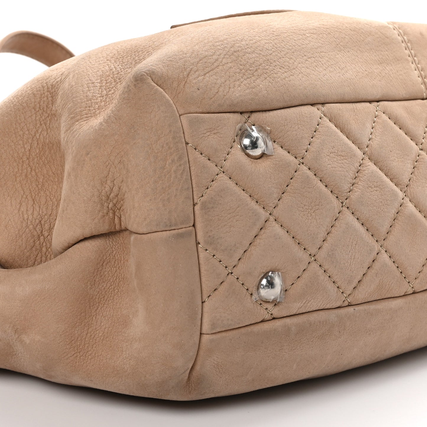 Suede Large Trianon Tote Beige