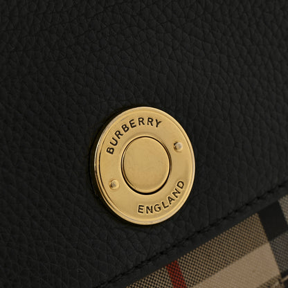 Burberry Coated Canvas Calfskin Vintage Check Medium Note Crossbody Bag Black 10 of 11